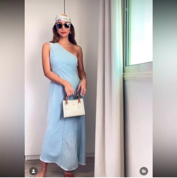 Zara asymmetric denim dress - Picture 5 of 16